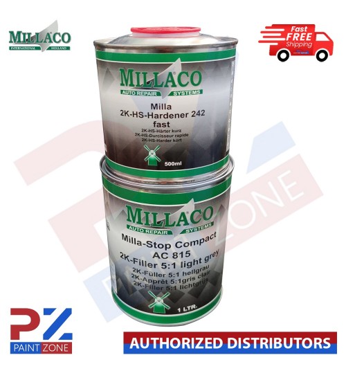 MILLACO MILLA STOP COMPACT AC 815 1 LTR WITH 2K HS HARDENER 242 FAST 1.5 LTR KIT